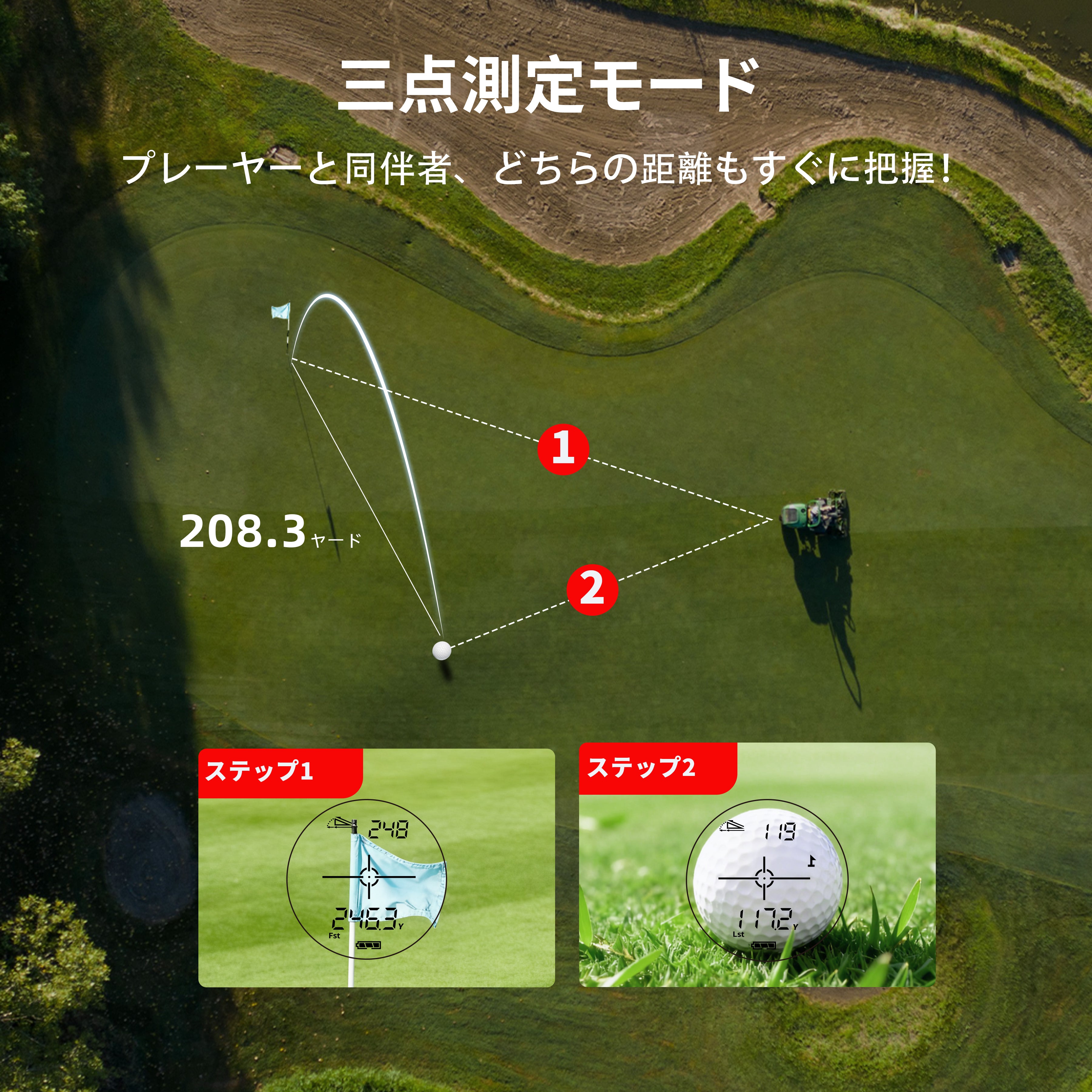 ゴルフ 距離計 T80 三点測距 1000yd 0.02秒高速測定 DORMIE ゴルフ距離計 T80 ピンロック スロープモードON/OFF 三点測距 7