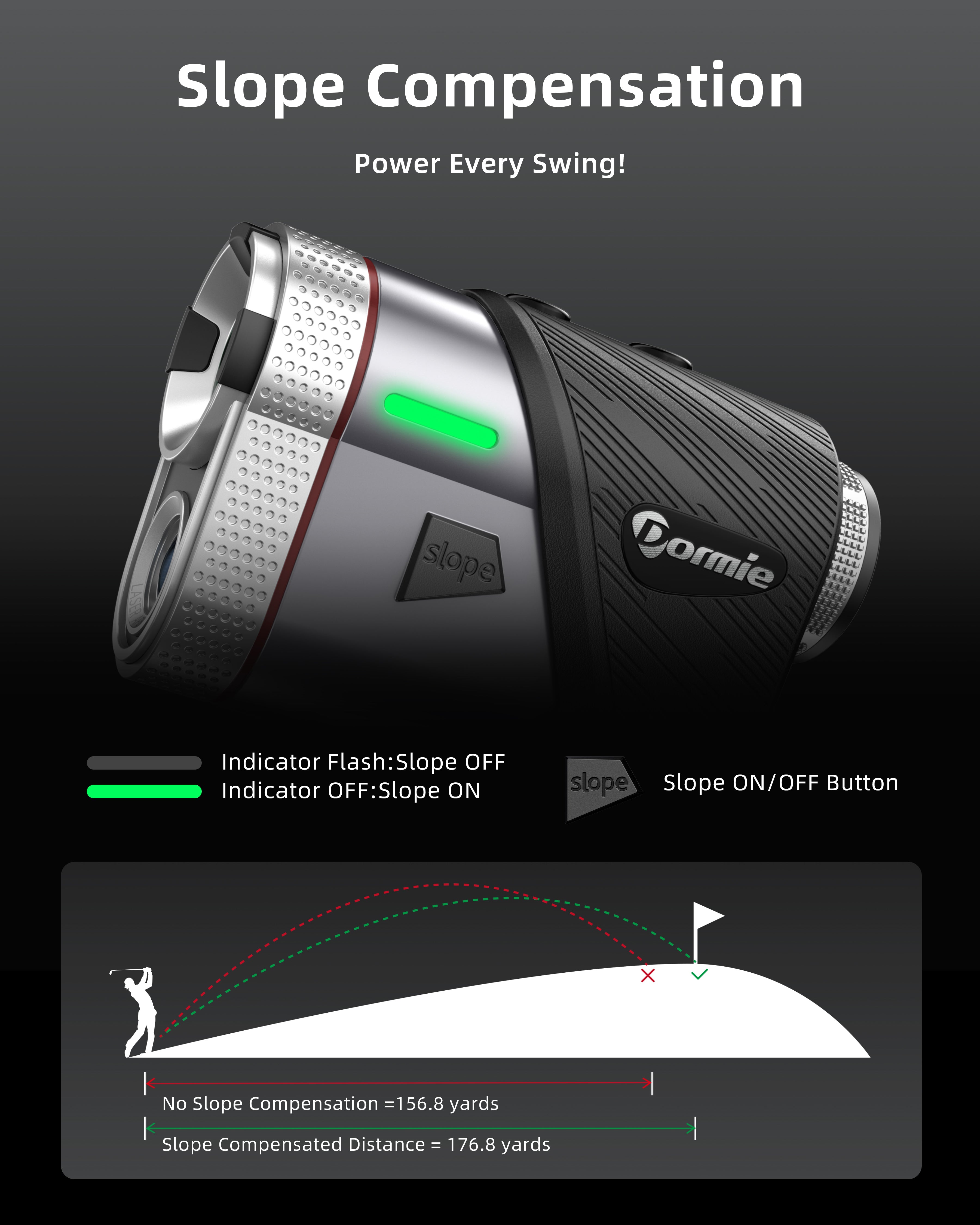 DORMIE T100 6倍ゴルフレーザー距離計 800ヤード 6倍望遠 – Dormie